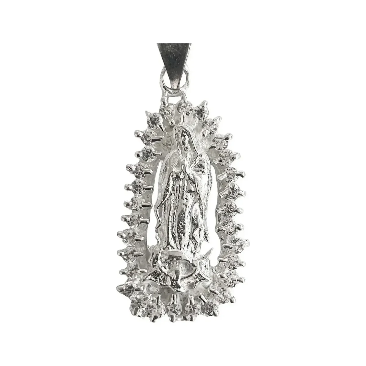 Dije Virgen de Guadalupe Plata 925 con Zirconia Brillante - Imagen 2
