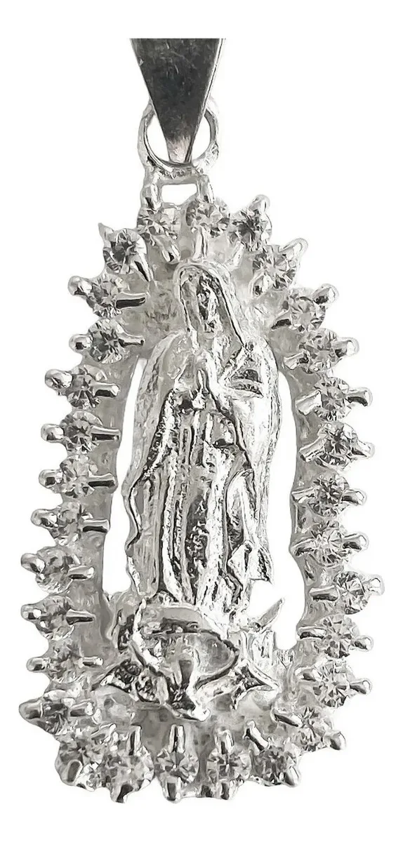 Dije Virgen de Guadalupe Plata 925 con Zirconia Brillante - Imagen 1