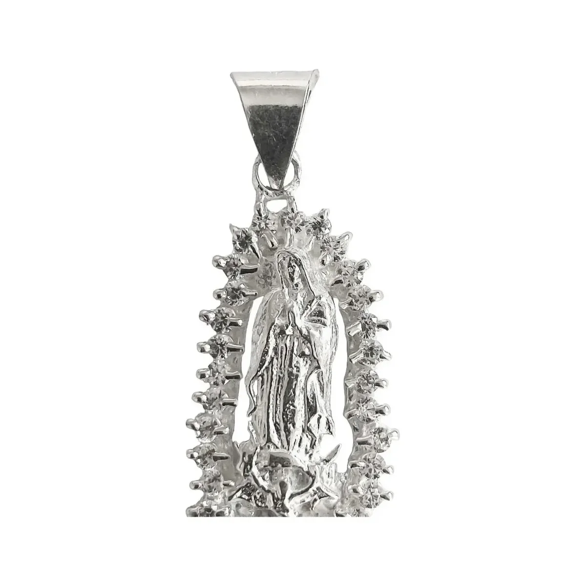 Dije Virgen de Guadalupe Plata 925 con Zirconia Brillante - Imagen 3