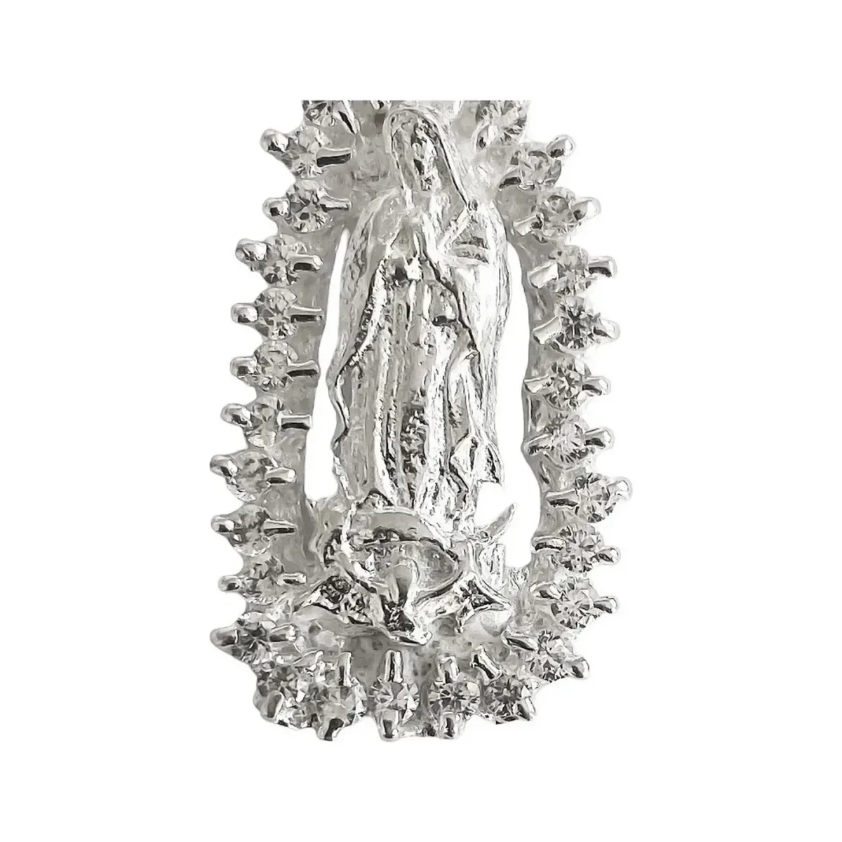 Dije Virgen de Guadalupe Plata 925 con Zirconia Brillante - Imagen 4