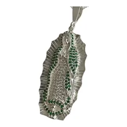 Dije Virgen de Guadalupe Plata 925 con Zirconias Verdes - Imagen 2