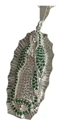 Dije Virgen de Guadalupe Plata 925 con Zirconias Verdes - Imagen 2