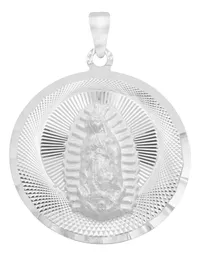 Dije Virgen de Guadalupe Plata 925 Diamantada - Imagen 1
