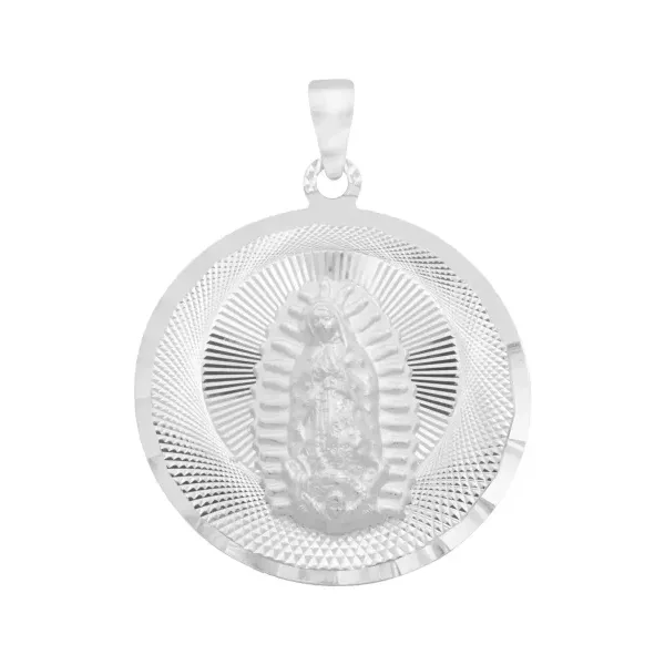 Dije Virgen de Guadalupe Plata 925 Diamantada - Imagen 1