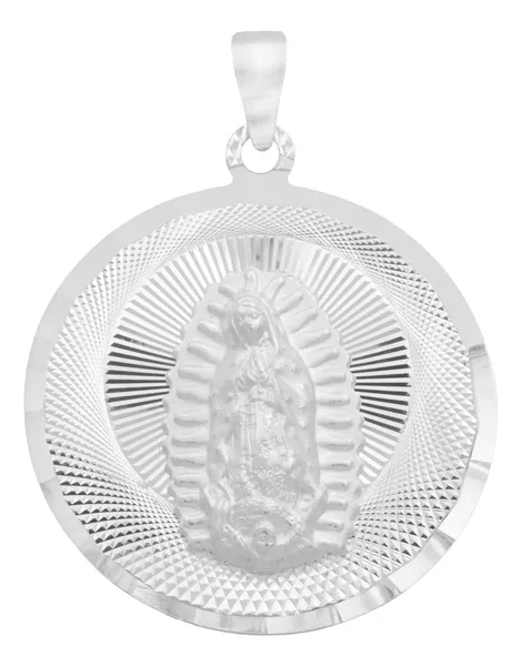 Dije Virgen de Guadalupe Plata 925 Diamantada - Imagen 1