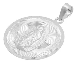 Dije Virgen de Guadalupe Plata 925 Diamantada - Imagen 2