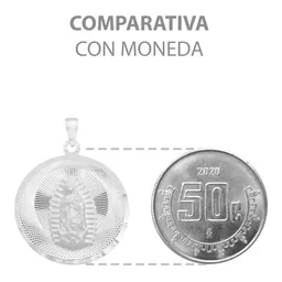 Dije Virgen de Guadalupe Plata 925 Diamantada - Imagen 5