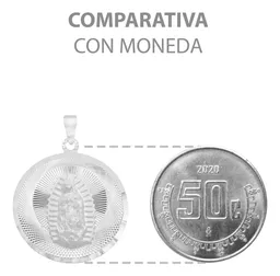 Dije Virgen de Guadalupe Plata 925 Diamantada - Imagen 5