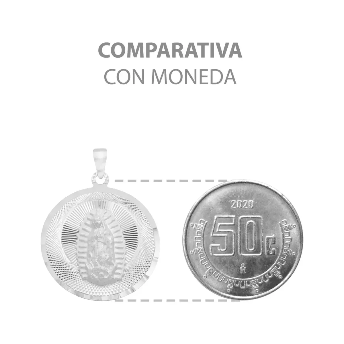Dije Virgen de Guadalupe Plata 925 Diamantada - Imagen 5