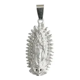 Dije Virgen de Guadalupe Plata 925 Grande con Zirconias Blancas - Imagen 1