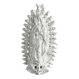 Dije Virgen de Guadalupe Plata 925 Grande con Zirconias Blancas - Imagen 2