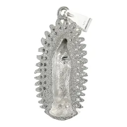 Dije Virgen de Guadalupe Plata 925 Grande con Zirconias Blancas - Imagen 3