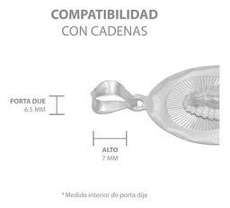 Dije Virgen de Guadalupe Plata 925 Ovalado con Acabado Diamantado - Imagen 6
