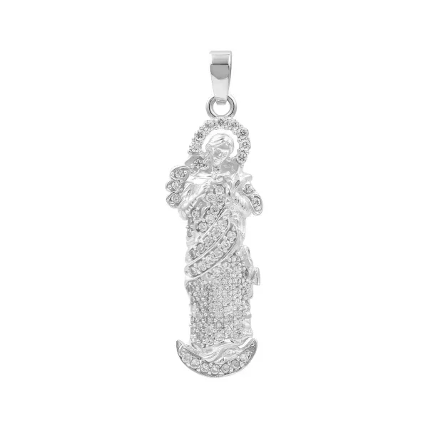 Dije Virgen Desatadora Nudos Plata 925 con Zirconia - Imagen 1