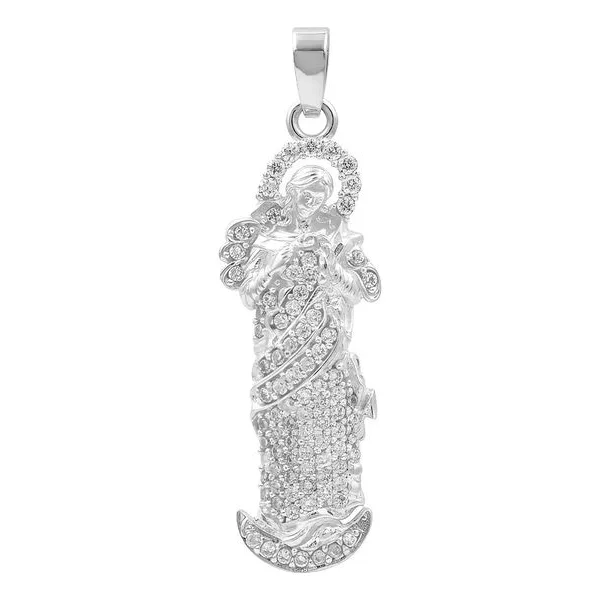 Dije Virgen Desatadora Nudos Plata 925 con Zirconia - Imagen 1