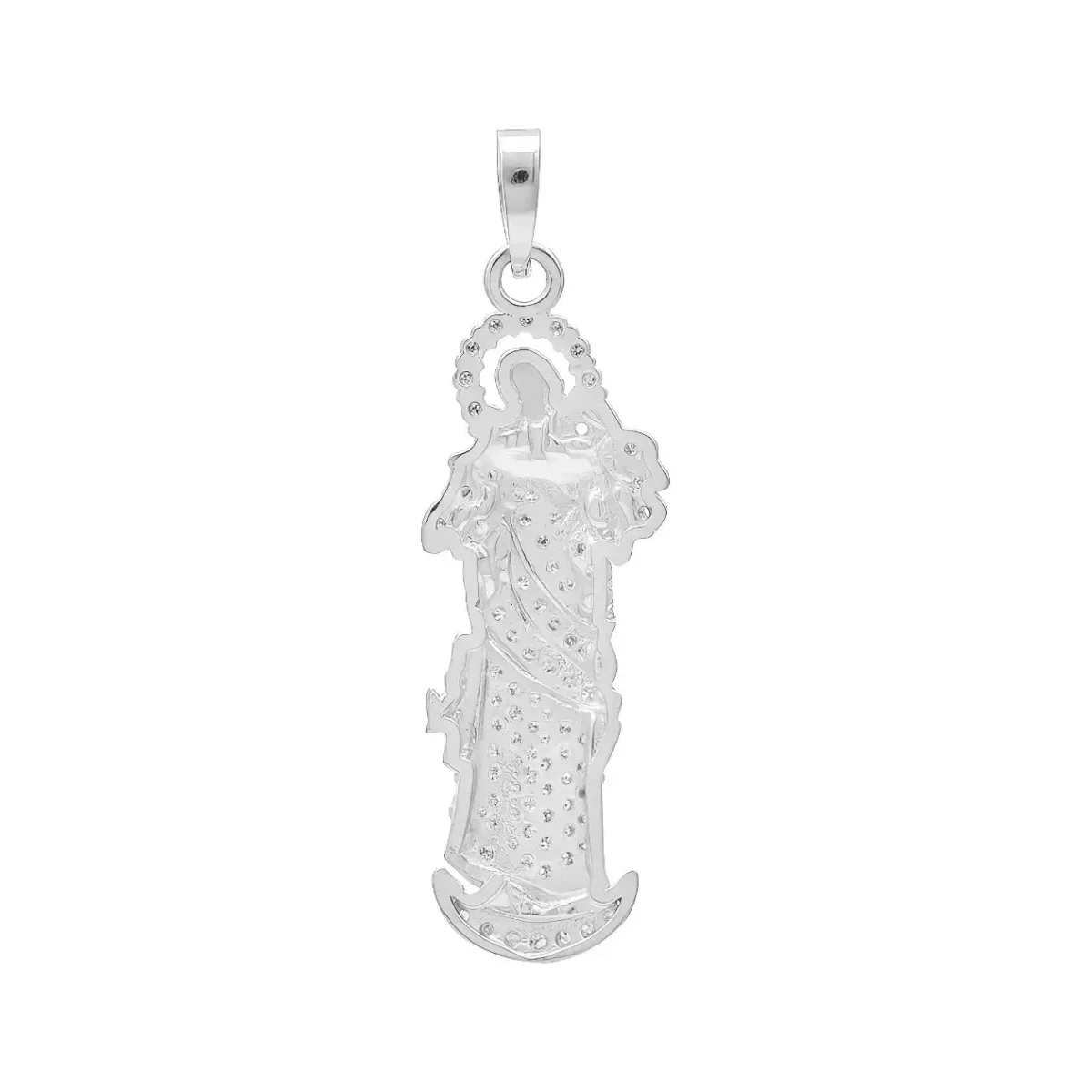 Dije Virgen Desatadora Nudos Plata 925 con Zirconia - Imagen 2
