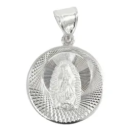 Dije Virgen Guadalupe Diamantada Plata .925 - Imagen 1