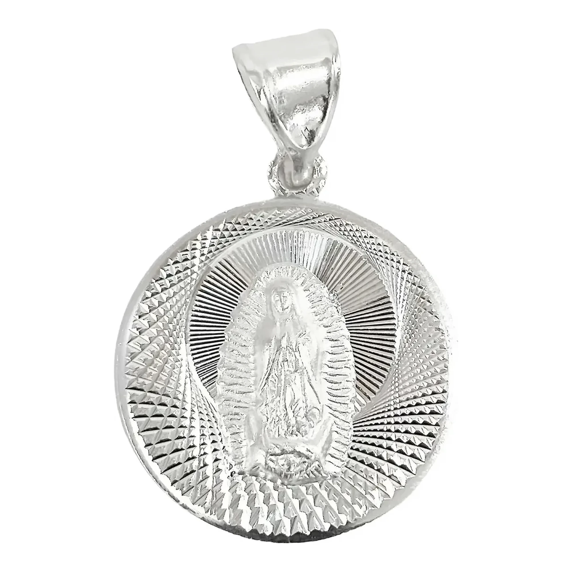 Dije Virgen Guadalupe Diamantada Plata .925 - Imagen 1