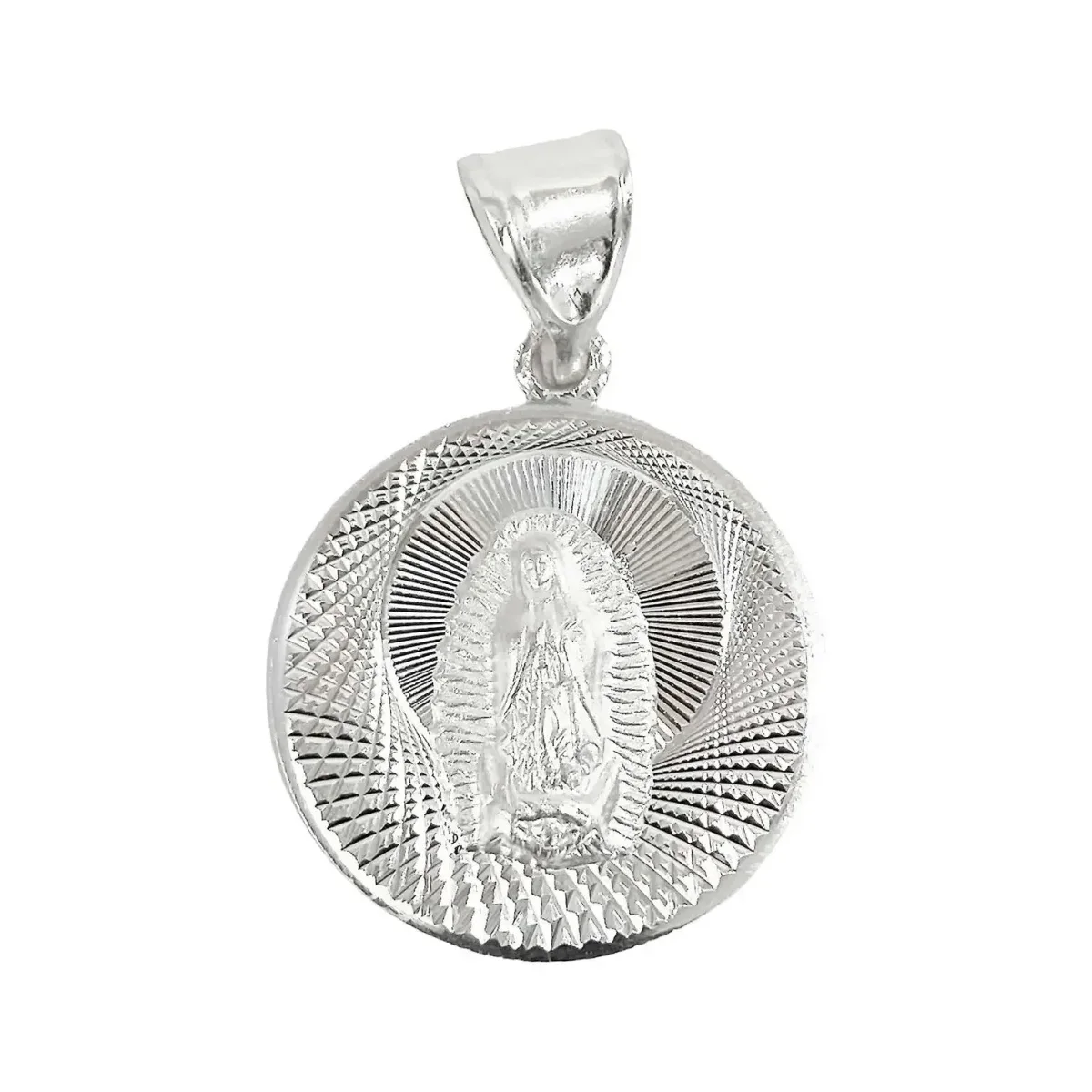Dije Virgen Guadalupe Diamantada Plata .925 - Imagen 1