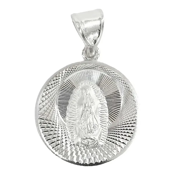 Dije Virgen Guadalupe Diamantada Plata .925 - Imagen 1