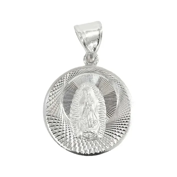 Dije Virgen Guadalupe Diamantada Plata .925 - Imagen 1