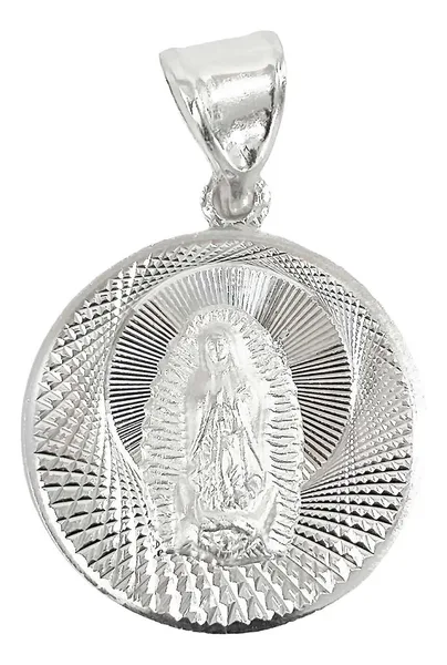 Dije Virgen Guadalupe Diamantada Plata .925 - Imagen 1