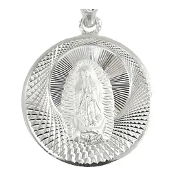 Dije Virgen Guadalupe Diamantada Plata .925 - Imagen 2
