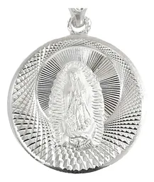 Dije Virgen Guadalupe Diamantada Plata .925 - Imagen 2