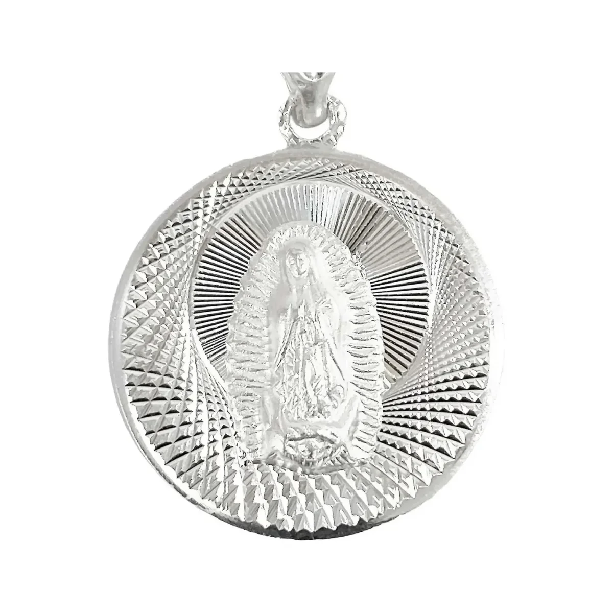 Dije Virgen Guadalupe Diamantada Plata .925 - Imagen 2