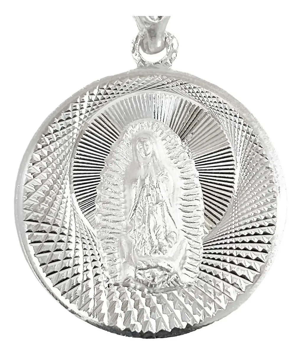 Dije Virgen Guadalupe Diamantada Plata .925 - Imagen 1