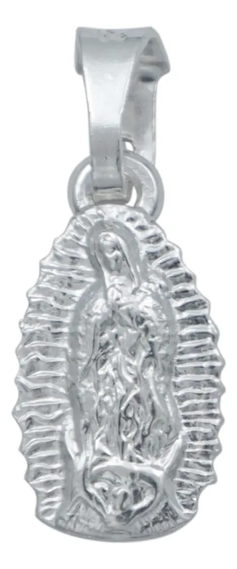 Dije Virgen Guadalupe Plata 925, diseño troquelado artesanal. Joyería espiritual mexicana, medalla virgen de guadalupe ovalad
