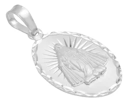 Dije Virgen Milagrosa Oval Plata 925 con Estrella Diamantada - Imagen 2