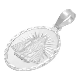 Dije Virgen Milagrosa Oval Plata 925 con Estrella Diamantada - Imagen 3