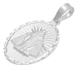 Dije Virgen Milagrosa Oval Plata 925 con Estrella Diamantada - Imagen 3
