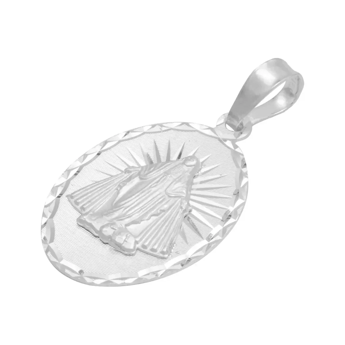 Dije Virgen Milagrosa Oval Plata 925 con Estrella Diamantada - Imagen 3