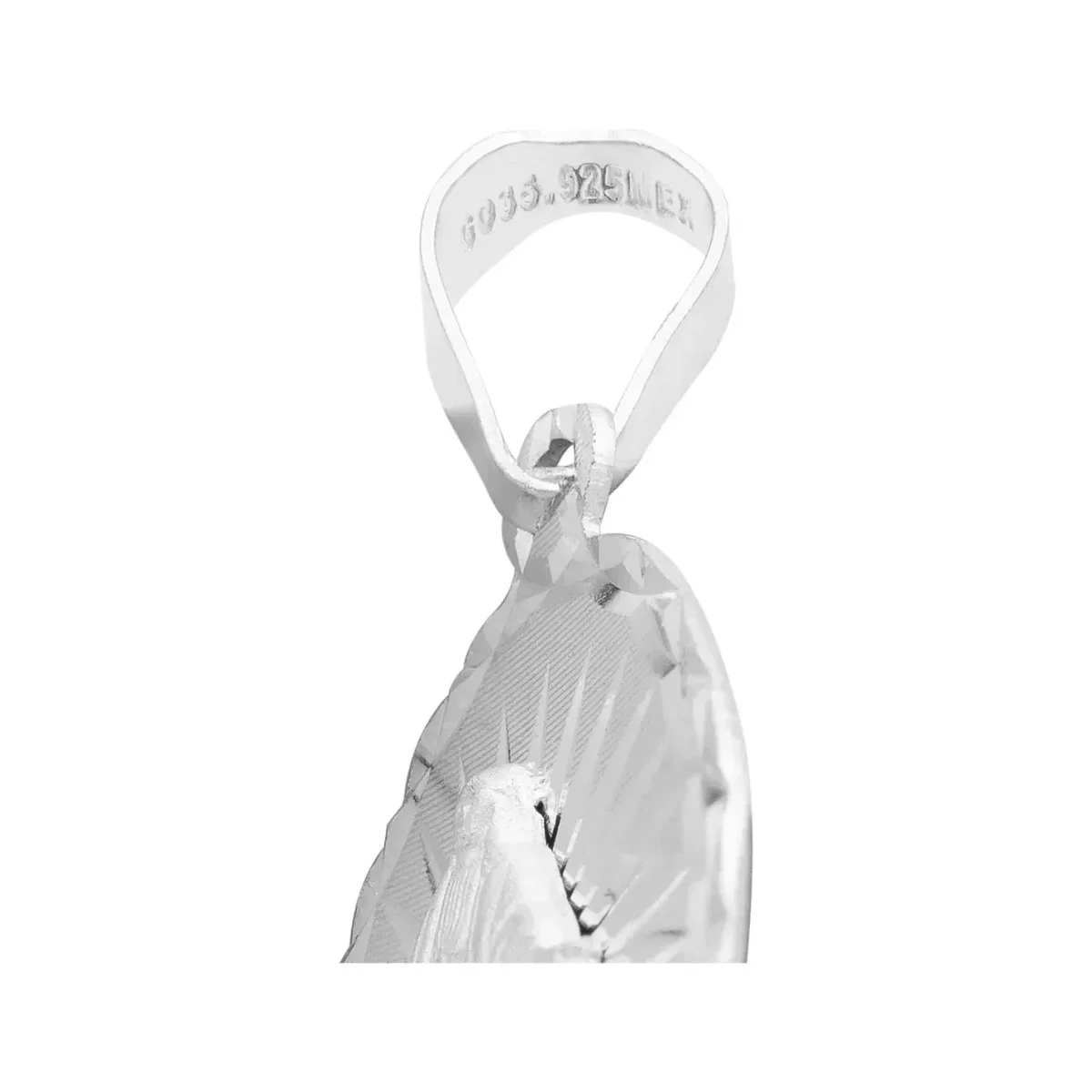 Dije Virgen Milagrosa Oval Plata 925 con Estrella Diamantada - Imagen 4