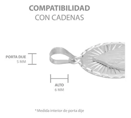 Dije Virgen Milagrosa Oval Plata 925 con Estrella Diamantada - Imagen 6