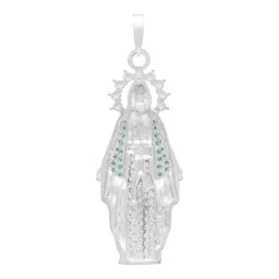 Dije Virgen Milagrosa Plata 925 con Zirconias Celestes - Imagen 2