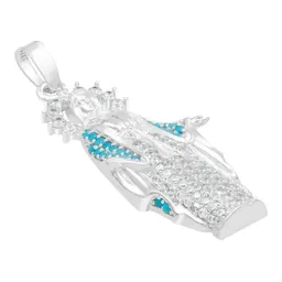 Dije Virgen Milagrosa Plata 925 con Zirconias Celestes - Imagen 3