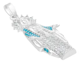 Dije Virgen Milagrosa Plata 925 con Zirconias Celestes - Imagen 3