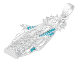 Dije Virgen Milagrosa Plata 925 con Zirconias Celestes - Imagen 4