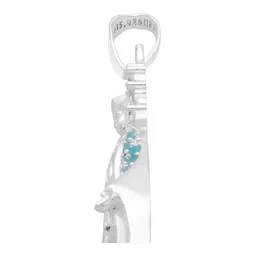 Dije Virgen Milagrosa Plata 925 con Zirconias Celestes - Imagen 5