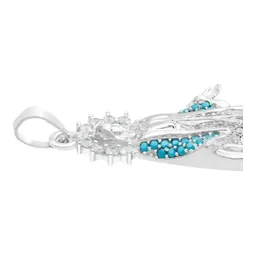 Dije Virgen Milagrosa Plata 925 con Zirconias Celestes - Imagen 6
