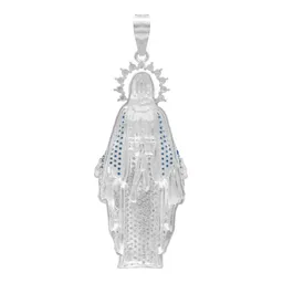 Dije Virgencita Milagrosa Plata .925 con Zirconias Finas - Imagen 2
