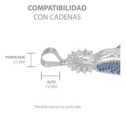 Dije Virgencita Milagrosa Plata .925 con Zirconias Finas - Imagen 6