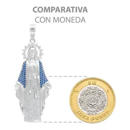 Dije Virgencita Milagrosa Plata .925 con Zirconias Finas - Imagen 8