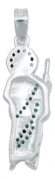 Dije y Cadena Plata 925 San Judas Tadeo con Zirconia Verde - Imagen 5