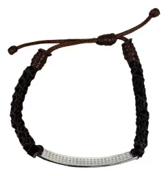 Pulsera Esclava Plata 925 Cuero Multicolor Zirconias Ajustable - Imagen 3