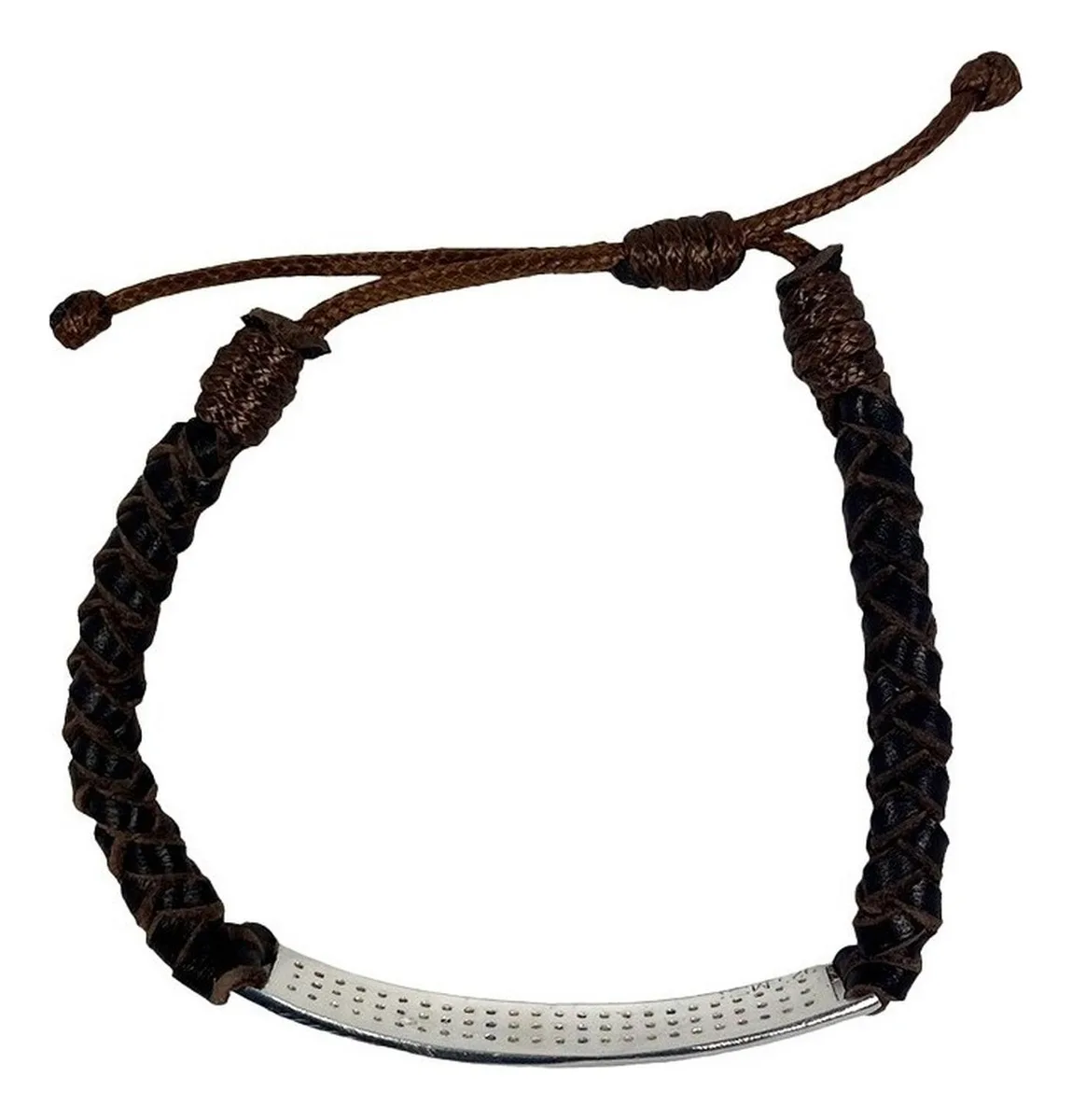Pulsera Esclava Plata 925 Cuero Multicolor Zirconias Ajustable - Imagen 3