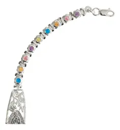Esclava Plata 925 Virgen de Guadalupe con Zirconias Baño Oro Rosa Ajustable - Imagen 4